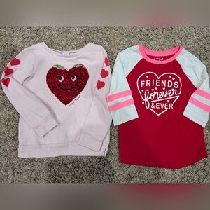Girls size 6 Valentine's shirt bundle sweatshirt sequins  Carter's cat & jack